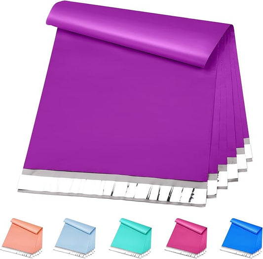 Metronic Poly Mailers 12x15.5 200 Pack Large Shipping Bags，Strong Adhesive Mailing Bags, Waterproof and Tear-Proof Multipurpose Envelopes for Clothing, Small Business,Boutique, Postal Bags Purple