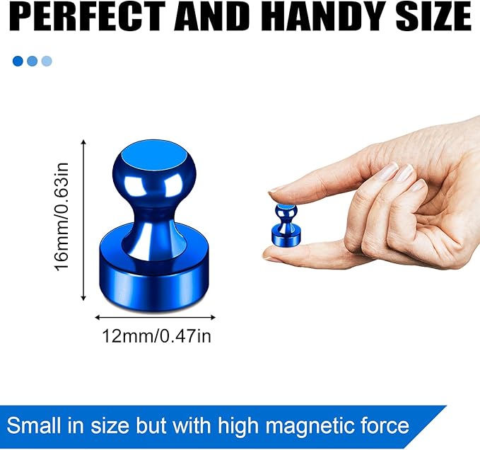 LOVIMAG Fridge Magnets 20Pcs Refrigerator Whiteboard Small Strong Magnet Classroom Kitchen Accessories Decorative Locker Set Decor Must Haves Office Calendar Refrigerador Magnetic Cute Crafts Blue