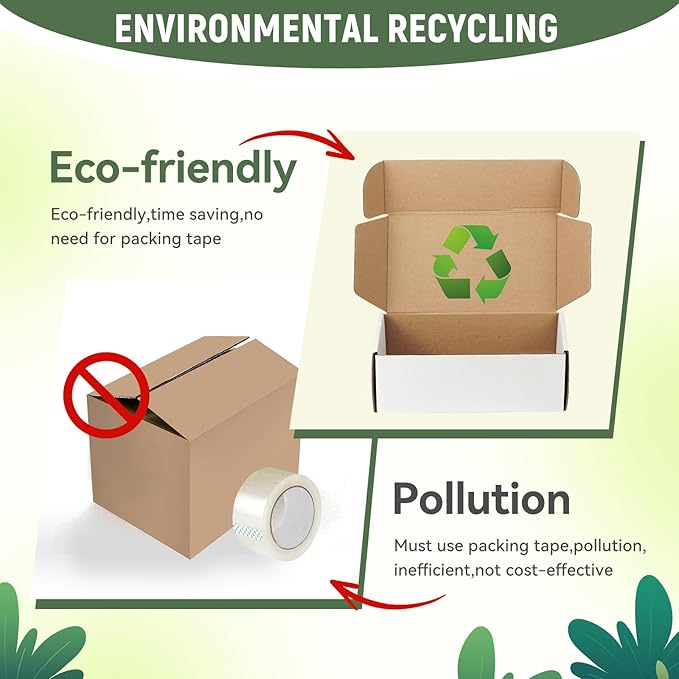 10 Pack 10"x8"x3" inch Small Shipping Boxes White Corrugated Cardboard Box for Small Business, Mailer, Shipping, and Packing