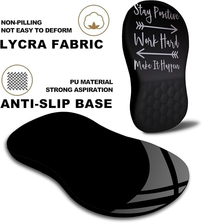 Mouse Pad Wrist Support, Ergonomic Mouse Pad with Massage Dot, Comfortable Computer Mouse Pad for Laptop, Wrist Rest Pain Relief Mousepad with Non-Slip PU Base for Office & Home, 12 x 8 in