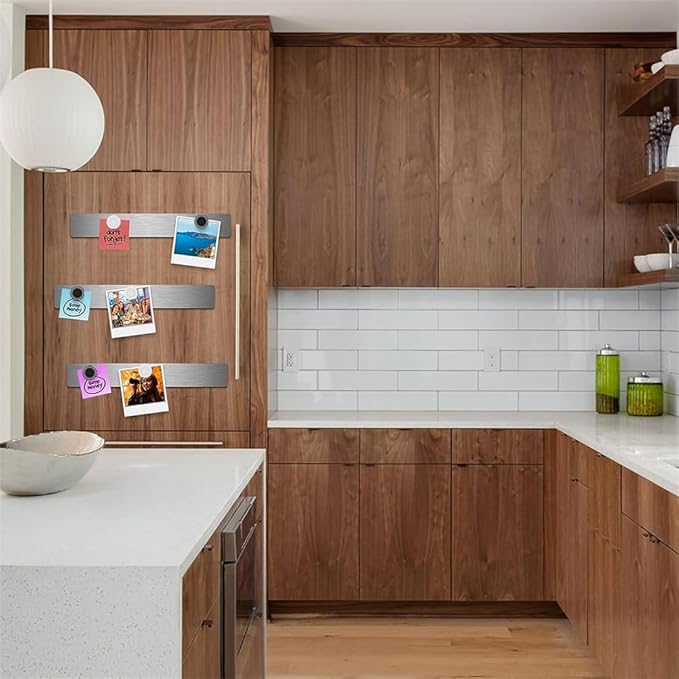 Magnet Bulletin Board 6 Pcs Metal Magnet Boards Frameless Magnetic Stainless Iron Board Strip Display Board with 20 pcs Magnet Memo Strip for Office Home School