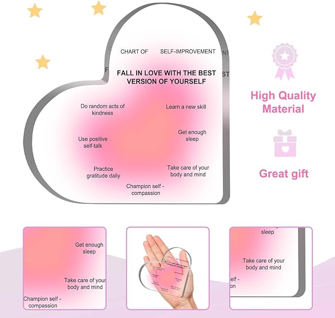 Mental Health Decor, Psychotherapy Affirmations Heart Acrylic Sign, Therapy Anxiety Decor Sign, Therapy Mental Health Decorations, Mental Health Gifts for Social Worker Classroom School Counseling