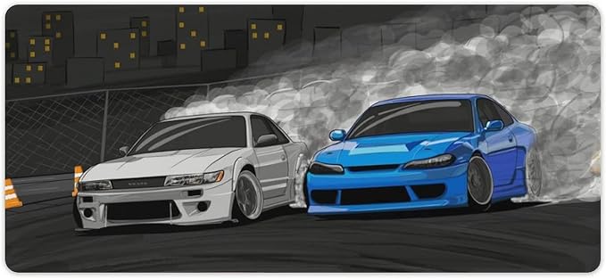 Large Mouse Pad Gaming Drifting S13 and S15 JDM Car Desk Mat Long Big Mousepad Extended Keyboard Computer Pad Office Desk Organizers and Accessories 40x90cm