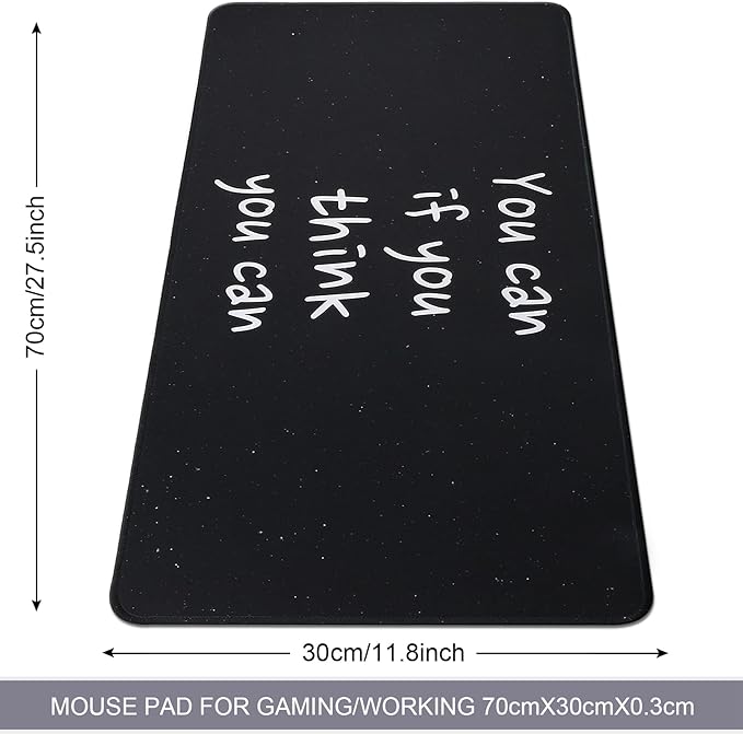 Large Gaming Mouse Pad with Stitched Edges,[27.5x11.8In] Extended Letter Mouse Pad with Non-Slip Natural Rubber Base for Gamer/Desktop/Office/Home 70x30 letter02