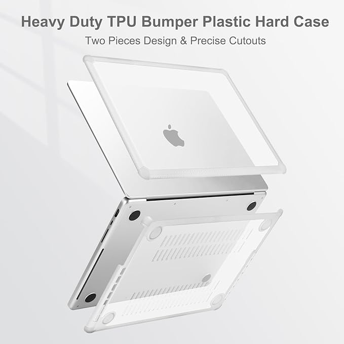 MOSISO Compatible with MacBook Pro 13 inch Case M2 2025-2016 A2338 M1 A2251 A2289 A2159 A1989 A1708 A1706, Anti-Cracking Heavy Duty Plastic TPU Bumper Hard Case&Keyboard Skin&Screen Film, Transparent