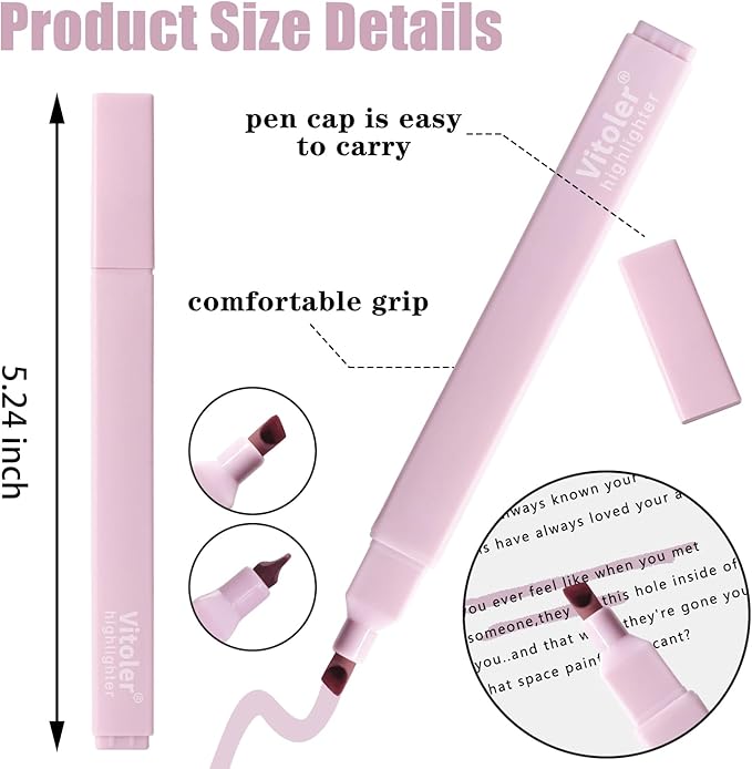 Pastel Highlighters,8pcs Bible Highlighters with Chisel Tip,Cute Markers Highlighter No Bleed,Bible High Lighters Assorted Colors for School Journaling