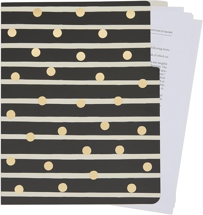 Paper Junkie Colored File Folders - 11.5 x 9.5 in, Gold Geometric, 12 Pack - Manila Folders with 1/3 Cut Tabs for File Cabinet - Desk Accessories & Cute Office Supplies