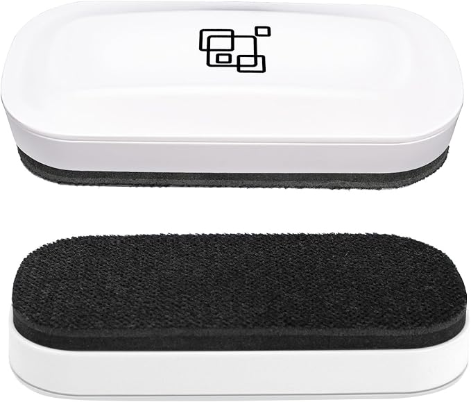 maxtek Magnetic Dry Erase Eraser, Glass Board Erasers, 2 Pack, Whiteboard Eraser for Dry Erase Board, Glass Board, Calendar Board, Office and School Supplies (Pure White)