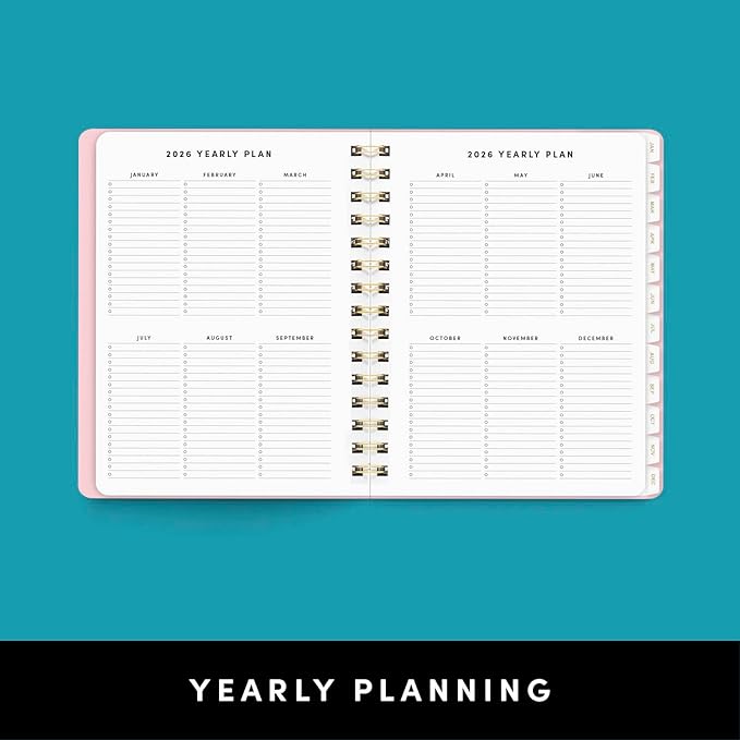 PAPERAGE 2026 Weekly & Monthly Planner, 12 Months (January 2026 - December 2026), 6.6 in x 8.1 in, Spiral Bound 2026 Planner with Weekly, Monthly & Yearly Views, Note Pages & Inner Pocket – Slate