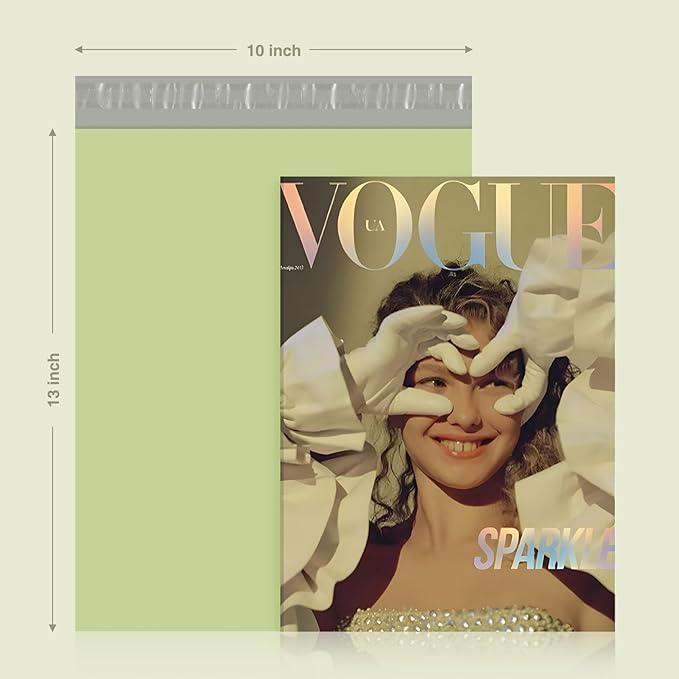 Metronic Poly Mailers 10X13 1200PC, Sturdy Shipping Bags for Small Business, Waterproof Mailers Poly Bags, Strong Adhesive Shipping Envelopes for Clothing, Efficient Mailing Envelopes in Avocado Green