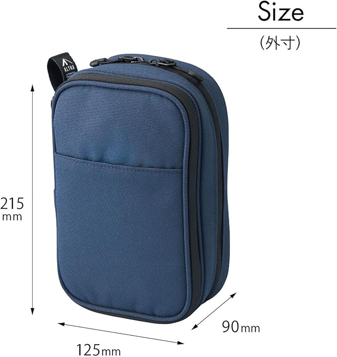 LIHIT LAB Gadget Pouch, Double, 5 x 3.6 x 8.5, Army Green (A7765-22)