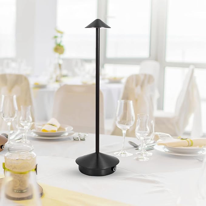 Cordless Table Lamp, Portable Led Desk Lamp 6000mAh Battery Operated Table Lamp, Mordern Rechargeable Night Light in Aluminum, Dimmable Table Light for Indoor Outdoor