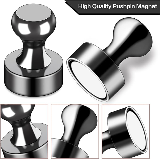 LOVIMAG Fridge Magnets 50Pcs Refrigerator Whiteboard Small Strong Magnet Classroom Kitchen Accessories Decorative Locker Set Decor Must Haves Office Calendar Refrigerador Magnetic Cute Crafts Black