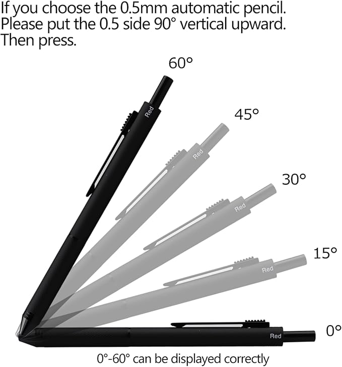 DUNBONG 4 in 1 Multicolor pen, Metal Cased Multifunction Pen, 0.5mm Mechanical Pencil, Red, Blue and Black, 1-Count (Black)