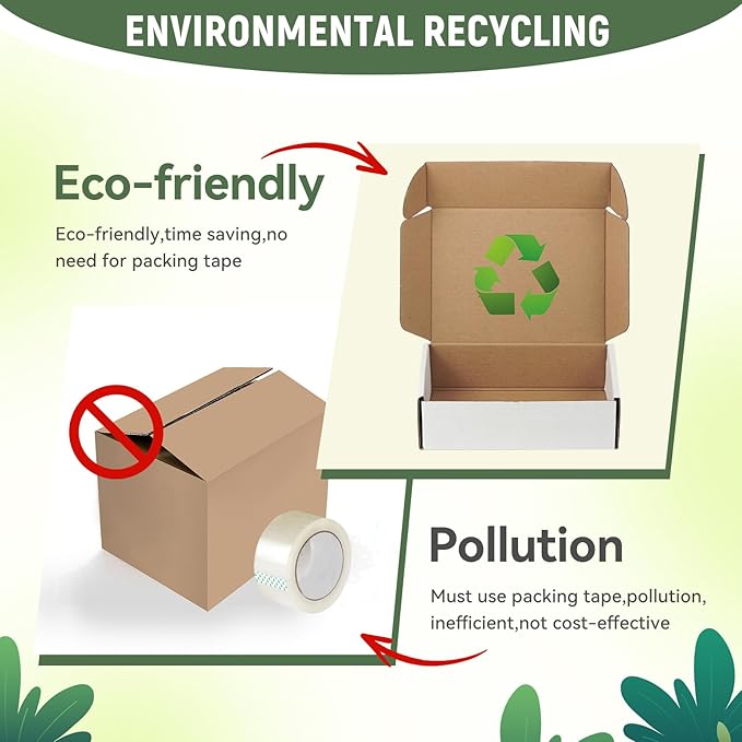 10 Pack 7"x5"x2" inch Small Shipping Boxes White Corrugated Cardboard Box for Small Business, Mailer, Shipping, and Packing