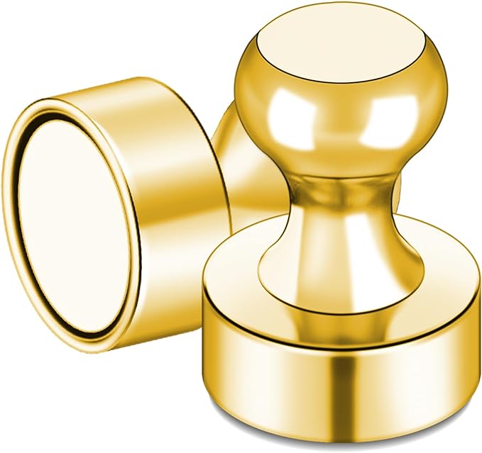 LOVIMAG Fridge Magnets 50Pcs Refrigerator Whiteboard Small Strong Magnet Classroom Kitchen Accessories Decorative Locker Set Decor Must Haves Office Calendar Refrigerador Magnetic Cute Crafts Gold