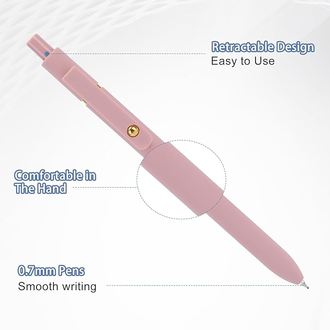 Gel Pens 6Pcs, 0.7mm Smooth Writing Black Ink Pens for Journaling, Cute Aesthetic Office Desk Accessories, School Supplies, Gift for Students & Artists (6Pcs Morandi-Black Ink)