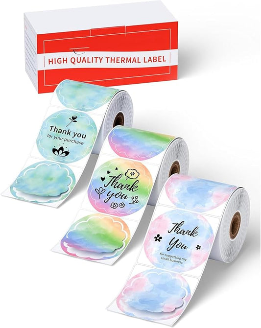 M220 Label, M110 Thermal Labels Round - 1.96"(50MM) Original Print Master Label Compatible with Phomemo M110/M220/M221/M150/M250/M260/M100 Labels Maker, Gradient Circle Sticker for DIY Design, Logo