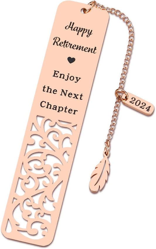 Manager Retirement Gift for Women, Retirement Gifts for Woman, Teacher Retirement Gifts for Women, 2024 Happy Retirement Bookmark Gift for Women Female Teacher Coworker Enjoy The Next Chapter Bookmark