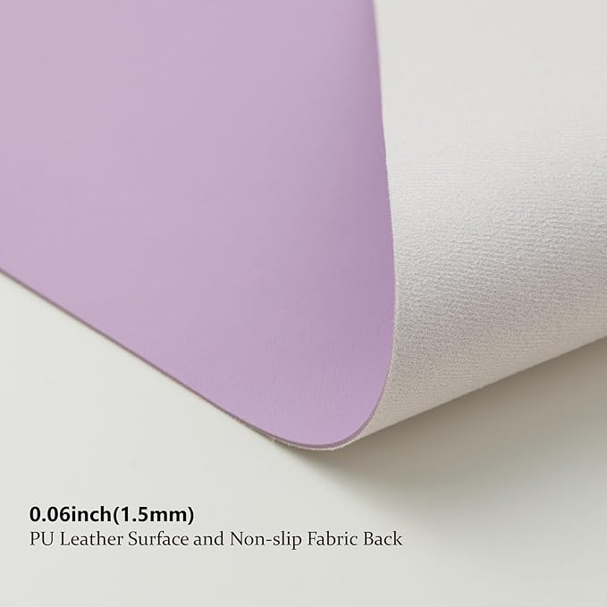 Leather Desk Mat - Non-Slip PU Desk Pad for Office and Home - Desk Organization and Accessories - Ideal for Large Mouse Pad and Desk Mats on Top of Desks (Purple,31.5"x 15.7")