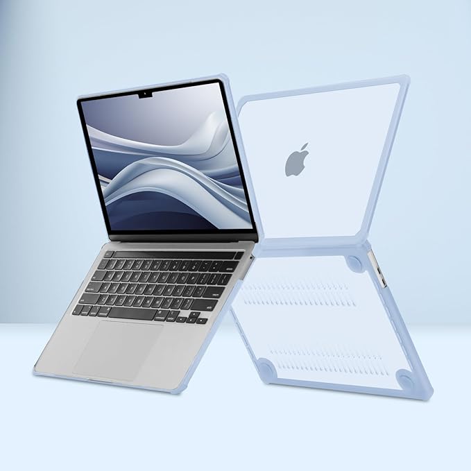 MOSISO Compatible with MacBook Pro 13 inch Case M2 2025-2016 A2338 M1 A2251 A2289 A2159 A1989 A1708 A1706, Anti-Cracking Heavy Duty Plastic TPU Bumper Hard Case&Keyboard Skin&Screen Film, Baby Blue