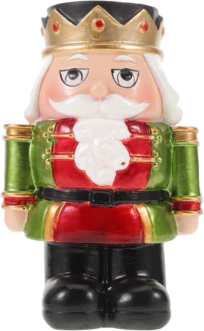 LOGOFUN Nutcracker Candle Holder Christmas Figurine Taper Candlestick Fireplace Xmas Holiday Decoration
