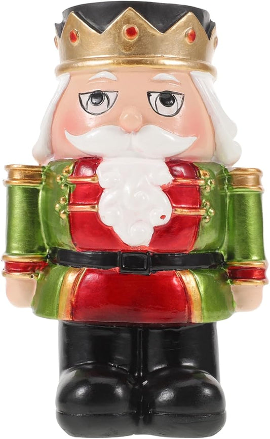 LOGOFUN Nutcracker Candle Holder Christmas Figurine Taper Candlestick Fireplace Xmas Holiday Decoration