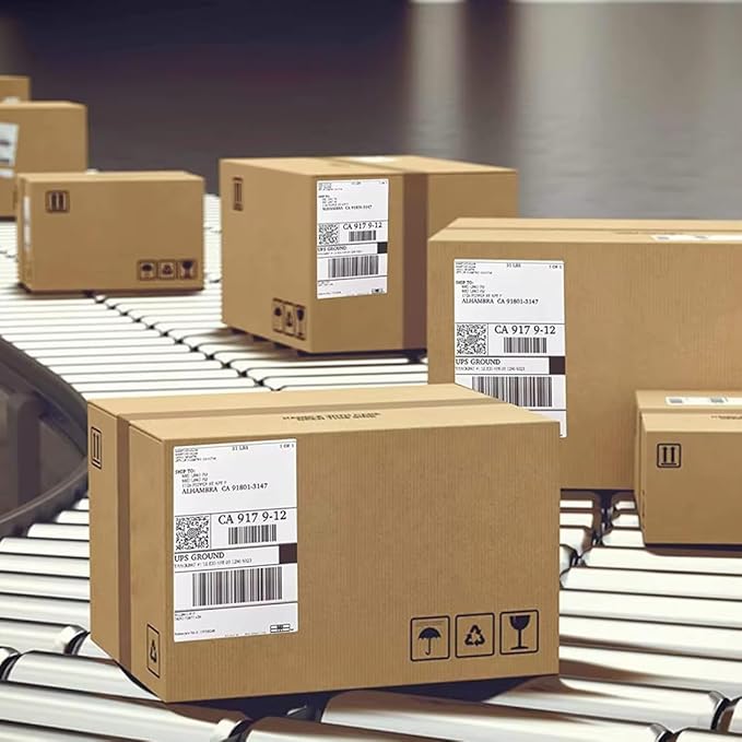 OausTect 4x6 Shipping Label 500 Fanfold Labels for Rollo, Zebra Direct Thermal Printer, with Perforations