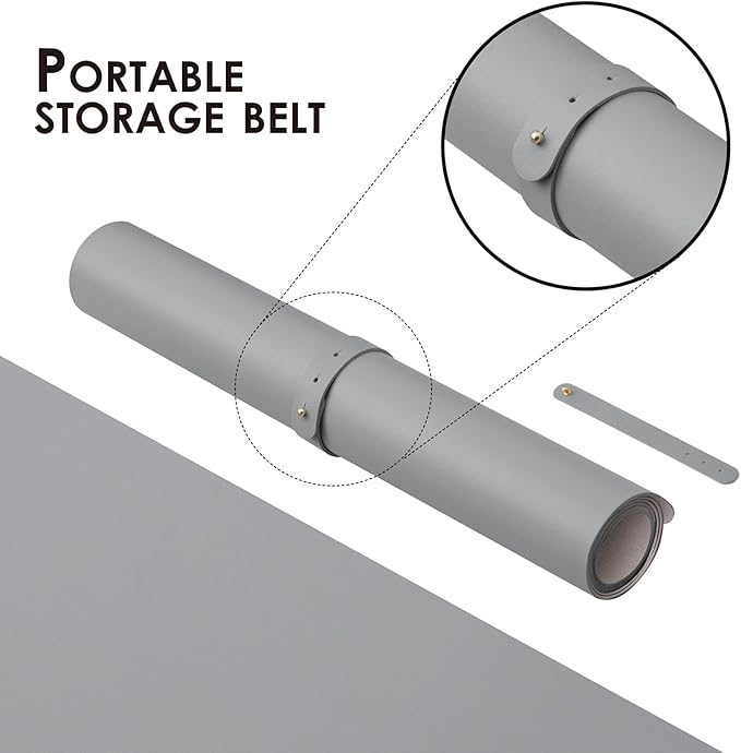 Leather Desk Mat - Non-Slip PU Desk Pad for Office and Home - Desk Organization and Accessories - Ideal for Large Mouse Pad and Desk Mats on Top of Desks (Dark Gray,31.5"x 15.7")