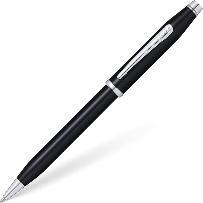 Cross Century II Refillable Ballpoint Pen Presented in a Luxury Gift Box - Medium Point, Black Ink, Black & Chrome