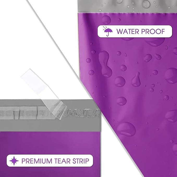 Metronic Poly Mailers 19x24 500 Pack Large Shipping Bags, Strong Adhesive Mailing Bags, Waterproof and Tear-Proof Multipurpose Envelopes for Clothing, Small Business,Boutique, Postal Bags Purple
