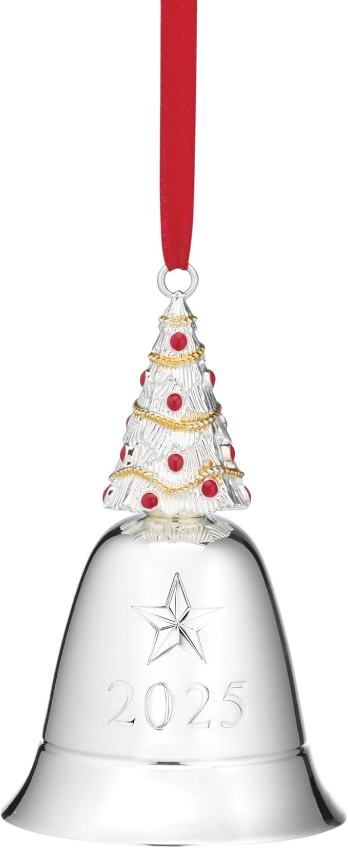 Lenox 897116 2025 Musical Bell Silverplate Ornament, We Wish You a Merry Christmas, Christmas, Holiday Decorations