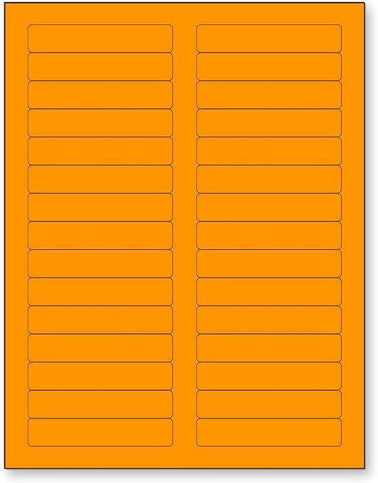 NextDayLabels 8-1/2 x 11 Neon Color High Light Fluorescent Labels for Laser & Inkjet Printer (Orange Fluorescent, 2/3" x 3-7/16" - 30 Per Page | 750 Labels)