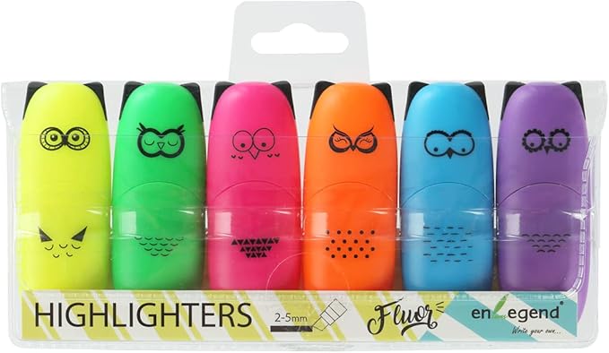 6 pieces Cute highlighters Bird Design Kawaii Stuffs Mini Highlighters Pen Neon Color Chisel Tip Gift Highlighter Marker - stocking stuffers - gift for kids