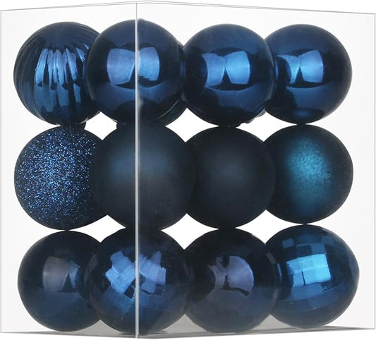 Navy Blue 2.5" Christmas Balls Christmas Tree Decoration Ornaments Shatterproof Hanging Balls for Birthday Halloween Holiday Wedding Decorations Set of 18pcs