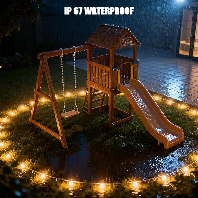 Outdoor Ground Lights 31FT Patio Decorations Smart Outdoor Christmas Lights with IC+RGB 20 Pathway Light IP67 Waterproof for Halloween Christmas Birthday Holiday Party APP/Remote Control