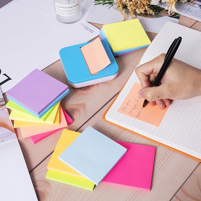 (16 Pack) Pop Up Sticky Notes 3x3 in Accordion Stickies Super Sticking Power Memo Pads Bright Colors