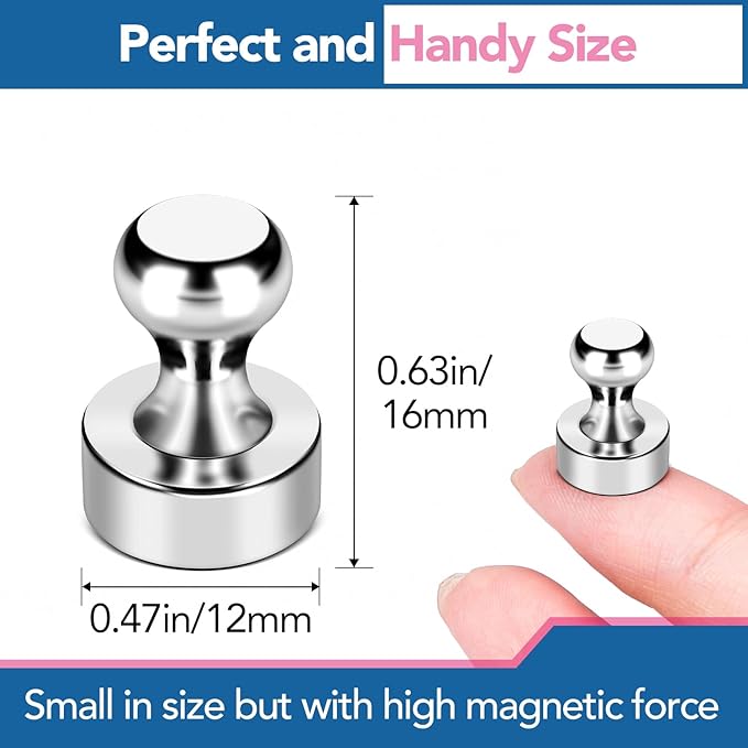 LOVIMAG Fridge Magnets 56 Pcs Refrigerator Whiteboard Small Strong Magnet Classroom Kitchen Accessories Decorative Locker Set Decor Must Haves Office Calendar Refrigerador Magnetic Cute Crafts Silver