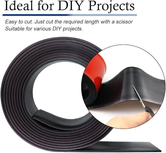 Neoprene Rubber Strips Self Adhesive Solid Rubber Sheets, Rolls & Strips for DIY Gaskets Crafts Pads Seals Warehouse Flooring Rubber Strip with Adhesive Backing (3” Wide x 1/5" Thick x 10' Long)