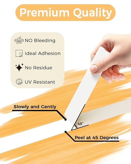 SWRT Masking Tape 0.75 inch x 55 Yards x 10 Rolls (550 Total Yards), Adhesive Painting Tape Bulk for General Purpose Beige White Color for Painting, Crafting, School Stationery, Arts, Home Use etc