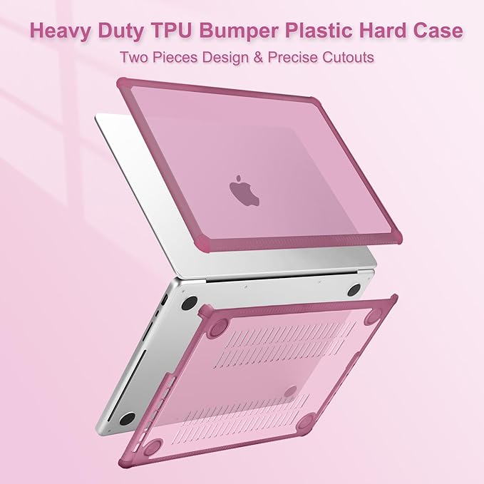 MOSISO Compatible with MacBook Pro 13 inch Case M2 2025-2016 A2338 M1 A2251 A2289 A2159 A1989 A1708 A1706, Anti-Cracking Heavy Duty Plastic TPU Bumper Hard Case&Keyboard Skin&Screen Film, Wine Red