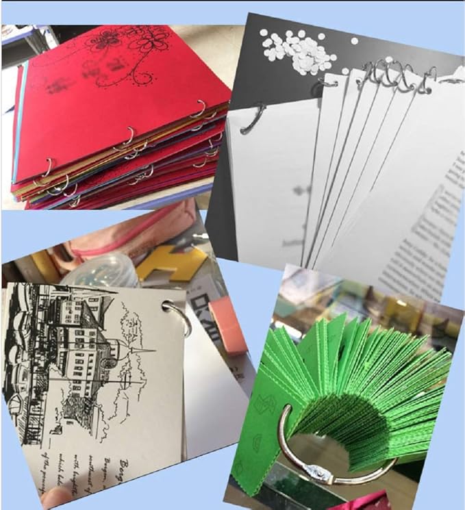 Loose Leaf Binder Rings 1-Inch（100 Pack） Office Metal Book Rings, Nickel Plated Steel Key Rings for School，Sliver