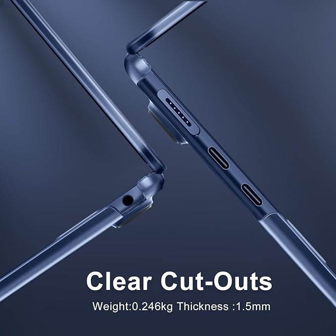 MOSISO Compatible with MacBook Air 13 inch Case 2025 2024 2023 2022 M4 A3240 M3 A3113 M2 A2681, Plastic Hard Shell&Keyboard Cover&Screen Film&Type C for MacBook Air 13.6 inch Case, Crystal Midnight