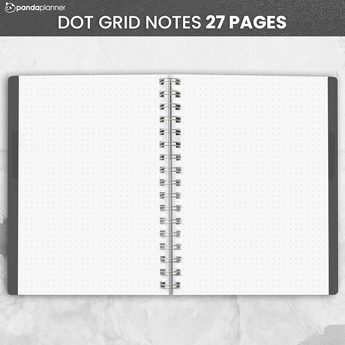 Panda Planner 2025-2026 Undated Weekly Planner – Spiral Bound 5.75" x 8.25" with 52 Weeks, Habit Tracker & Weekly To-Do Lists – Productivity Planner & Academic Organizer for Home, Office & School (Black)