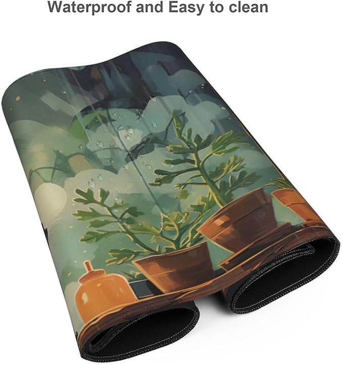 35.4 x 15.7 in, XXL Large Mouse Pad for Desk, Extended Keyboard Mouse Mat for Computer Office, Big Laptop Mouse pad, Gaming Pc-Cute Black Cat