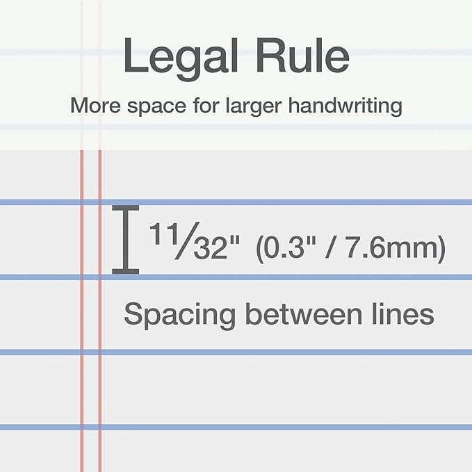 Oxford 8.5 x 11 Legal Pads, Wide Ruled, White Paper, 50 Sheets Per Writing Pad, Made in the USA (74030) | (Pack of 72)