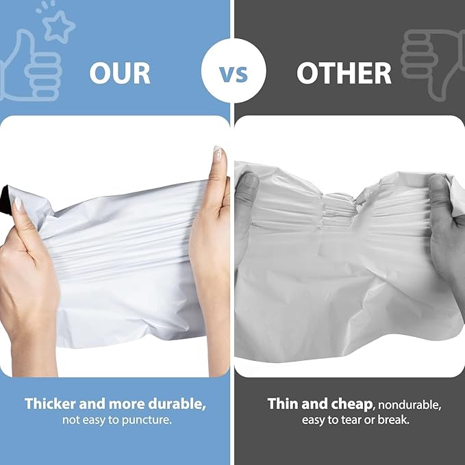 Metronic Poly Mailers 6x9 1200 Pack White, Small Shipping Bags Bulk Mailing Envelopes for Small Business, Mailers Poly Bags for Shipping Self Seal Waterproof, Mailing Bag Packaging Bags