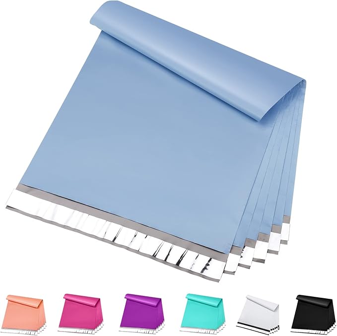 Metronic Poly Mailers 24x24 50PC, Extra Large Shipping Bags Mailing Envelopes with Strong Adhesive, 2.5Mil Thick Mailers Poly Bags for Shipping, Mailing Bag Packaging Bag for Small Business, Haze Blue