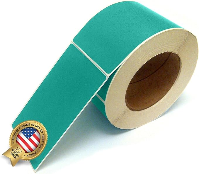 NextDayLabels 500 Rectangle Stickers (3" x 5") - Color Coding Labels Roll - Moving Labels for Boxes, Colored Inventory Stickers for Packing, Organizing, and Storage (Teal)