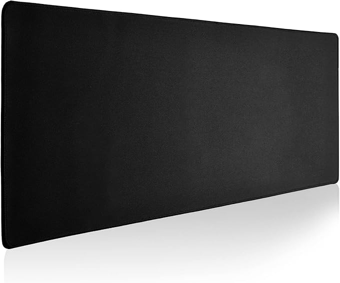 Large Gaming Mouse Pad with Durable Stitched Edges, Non-Slip Rubber Base, Big Computer Keyboard Mouse Mat Desk Pad for Home Office Gaming Work, 27.6''x11.8''x0.12'', Black